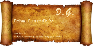Dohm Gusztáv névjegykártya