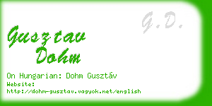 gusztav dohm business card